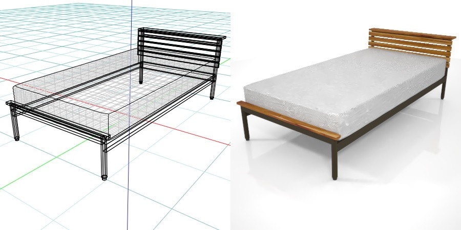 formZ 3D インテリア interior 家具 furniture ベッド bed シングル single