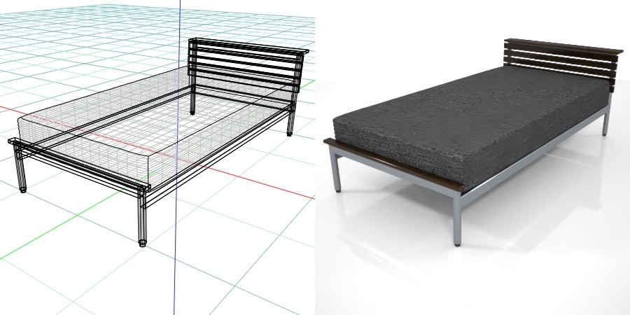 formZ 3D インテリア interior 家具 furniture ベッド bed シングル single