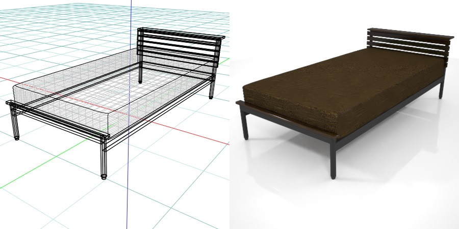 formZ 3D インテリア interior 家具 furniture ベッド bed シングル single