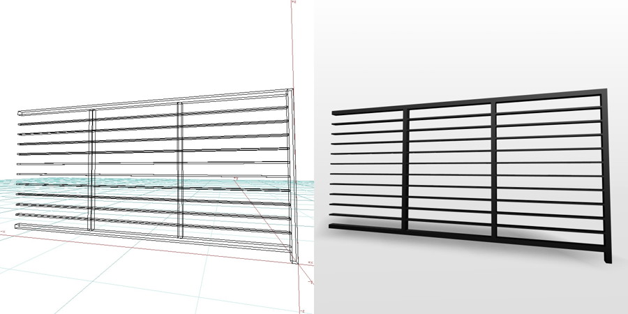 formZ 3D エクステリア フェンス 横格子 2010 アルミフェンス