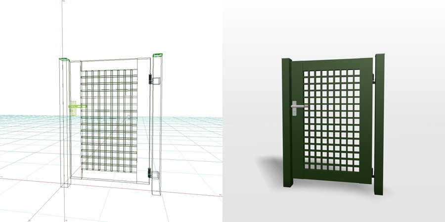 formZ 3D エクステリア 門扉 片開き門扉｜【無料・商用可】3D CADデータ フリーダウンロードサイト丨digital-architex.com