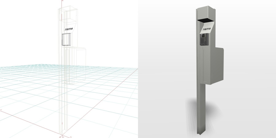 formZ 3D エクステリア 機能門柱