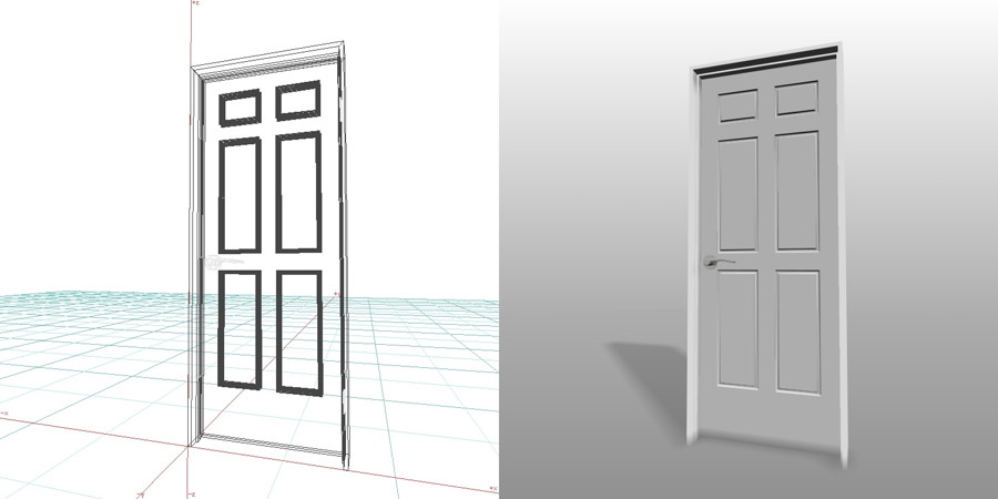 formZ 3D インテリア 建具 木製建具