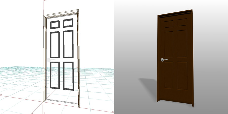 formZ 3D インテリア 建具 木製建具