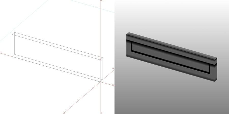 フリー素材 formZ 3D エクステリア post 壁埋め込み型のポスト 郵便受け