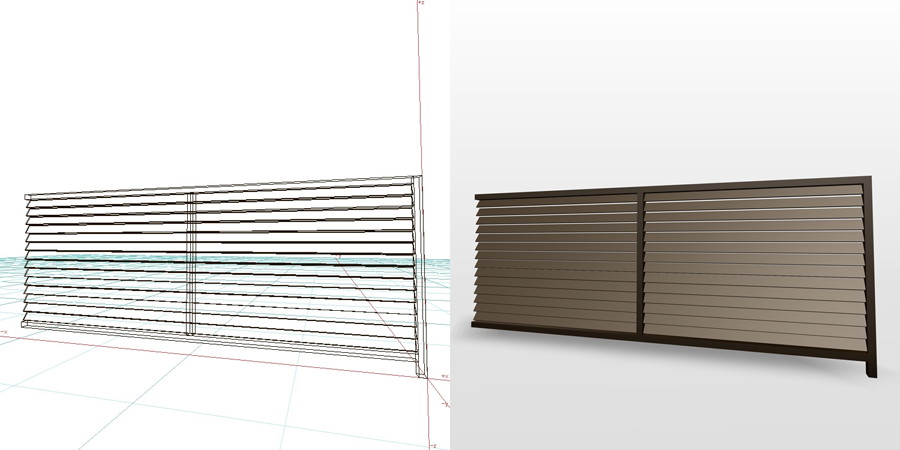 formZ 3D エクステリア フェンス ルーバーフェンス 2008 アルミフェンス