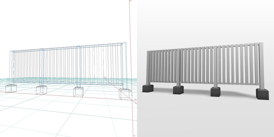 formZ 3D エクステリア フェンス 縦格子 2010 アルミフェンス ピンコロ