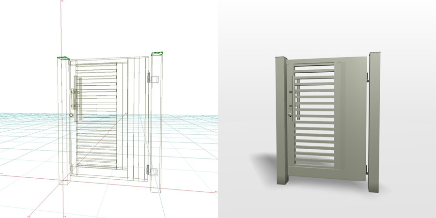 formZ 3D エクステリア 門扉 片開き門扉｜【無料・商用可】3D CADデータ フリーダウンロードサイト丨digital-architex.com