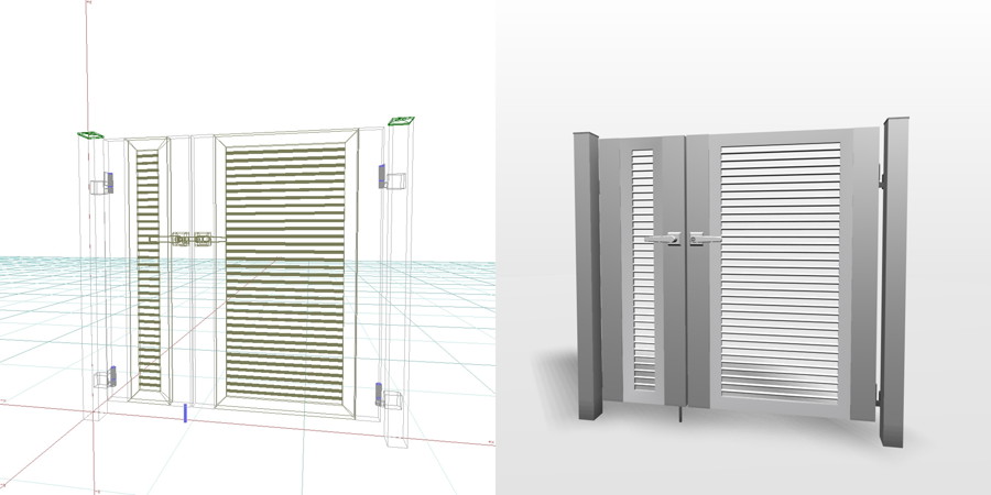 formZ 3D エクステリア 門扉 親子門扉