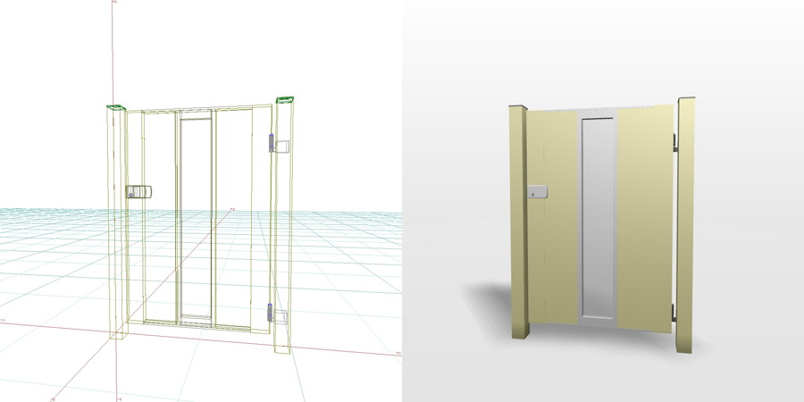 formZ 3D エクステリア 門扉 片開き門扉