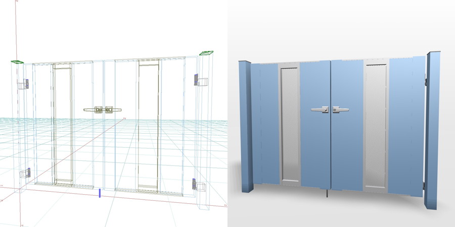 formZ 3D エクステリア 門扉 両開き門扉