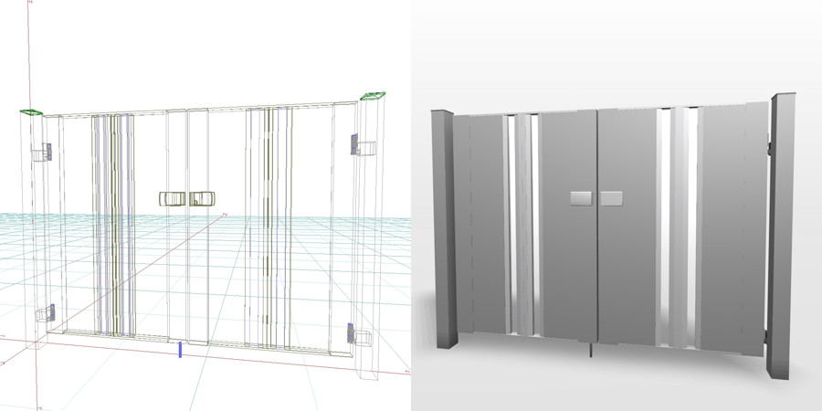 formZ 3D エクステリア 門扉 両開き門扉