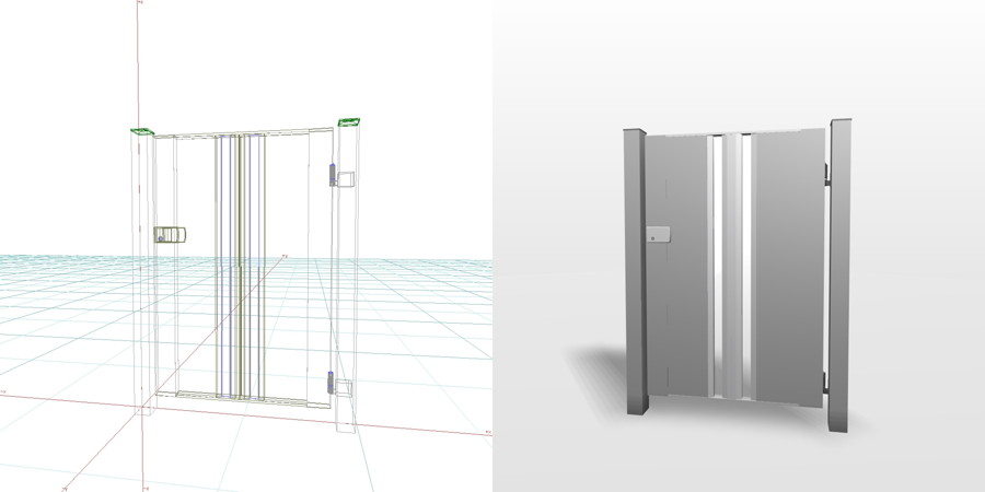 formZ 3D エクステリア 門扉 片開き門扉