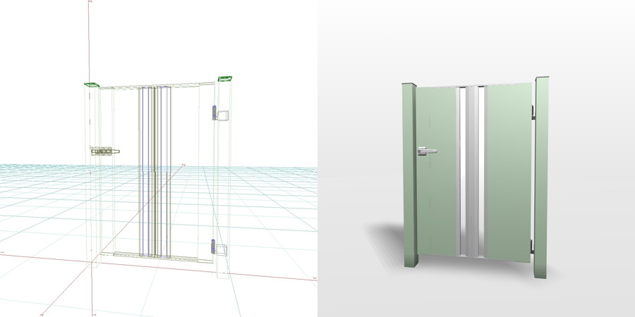 formZ 3D エクステリア 門扉 片開き門扉 3d cad データ フリー