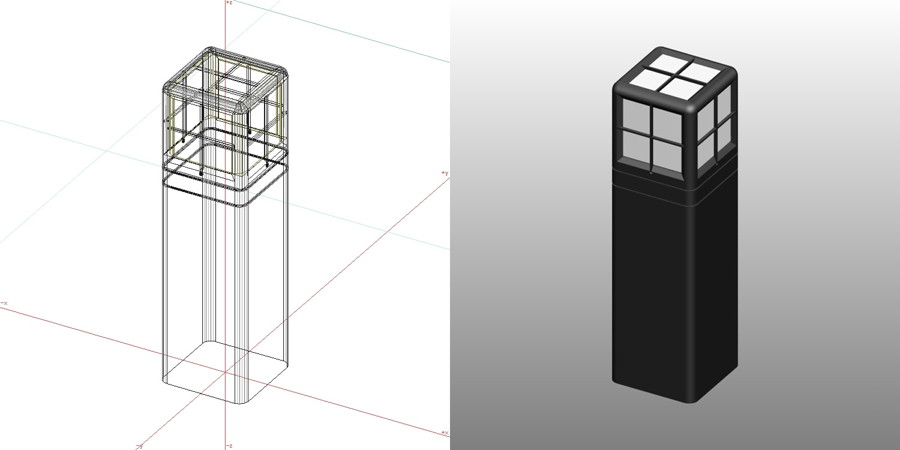 formZ 3D エクステリア 照明器具 エントランスライト