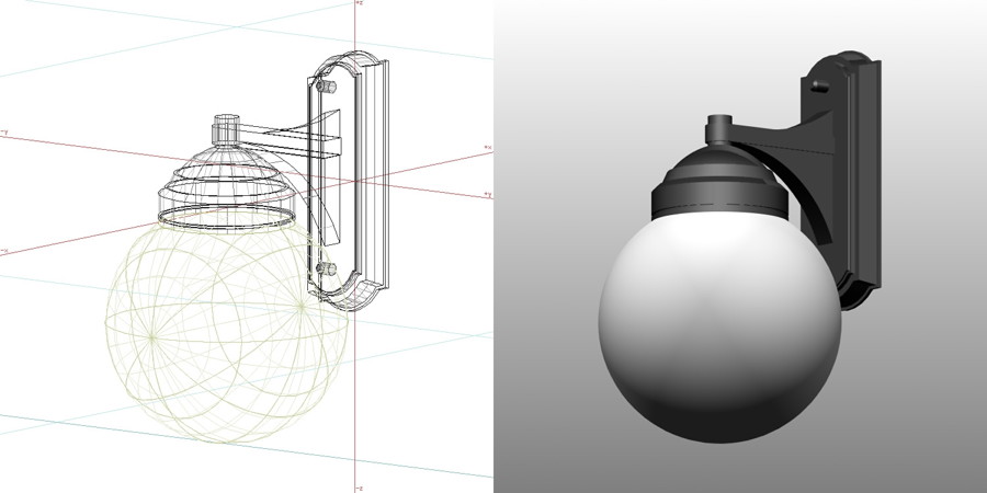 formZ 3D エクステリア 照明器具 ポーチライト｜【無料・商用可】3D CADデータ フリーダウンロードサイト丨digital-architex.com