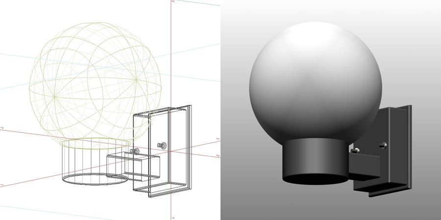 formZ 3D エクステリア 照明器具 ポーチライト｜【無料・商用可】3D CADデータ フリーダウンロードサイト丨digital-architex.com