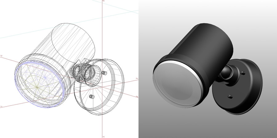 formZ 3D エクステリア 照明器具 スポットライト エクステリアライト ガーデンライト 黒色 フリー素材｜【無料・商用可】3D CADデータ フリーダウンロードサイト丨digital-architex.com