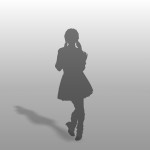【シルエット】制服姿の女子学生【formZ】 woman_0012