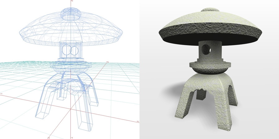 formZ 3D エクステリア 和風 灯篭 灯籠