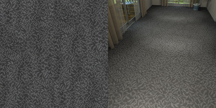 フリーデータ,2D,テクスチャー,texture,JPEG,タイルカーペット,tile,carpet,模様,植物柄,botanical pattern,灰色,gray,黒色,black,流し貼り