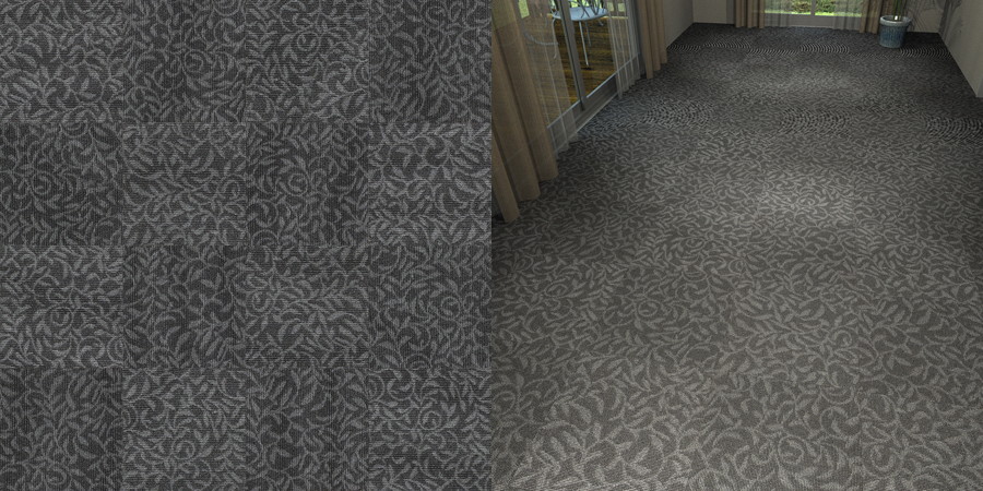 フリーデータ,2D,テクスチャー,texture,JPEG,タイルカーペット,tile,carpet,模様,植物柄,botanical pattern,灰色,gray,黒色,black,市松貼り