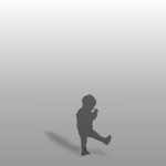 【シルエット】歩きはじめの 1歳児の男の子【formZ】child_0004