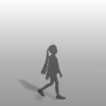 【シルエット】ロングポニーテイルの 歩く女の子【formZ】 child_0005