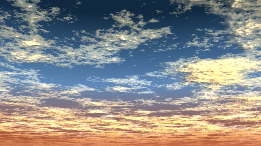 Cg 雲の広がる夕焼け空 背景画像 Sky 0009