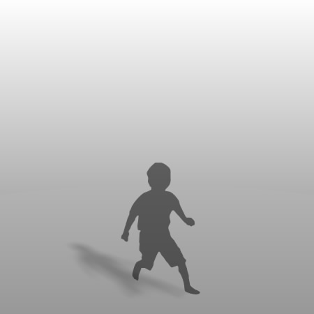 formZ 3D シルエット child 子供 boy 少年 男の子 走る running