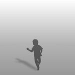 【シルエット】ガッツポーズをしながら走る 男の子【formZ】 child_0011