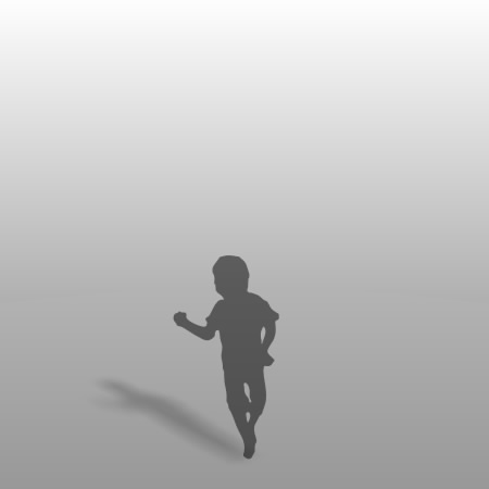 formZ 3D シルエット child 子供 boy 少年 男の子 走る running