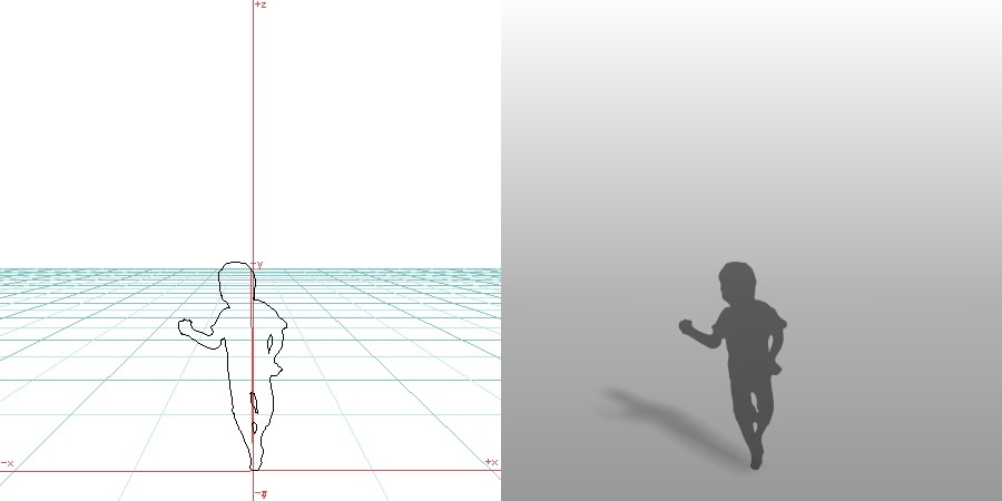 formZ 3D シルエット child 子供 boy 少年 男の子 走る running