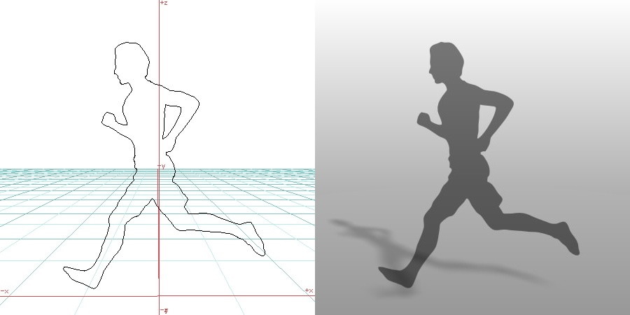 formZ 3D シルエット silhouette 男性 man ランニング running ジョギング