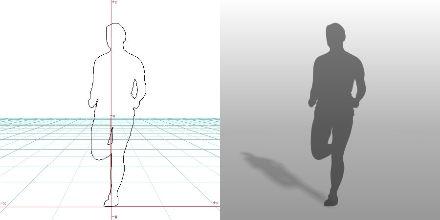 formZ 3D シルエット silhouette 男性 man ランニング running ジョギング