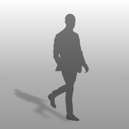 formZ 3D シルエット silhouette 男性 man 歩く walking walker 階段 stairs