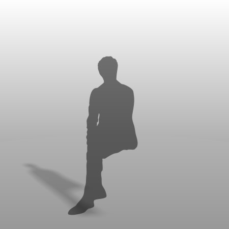 formZ 3D シルエット silhouette 男性 man 座る 足を組む sit