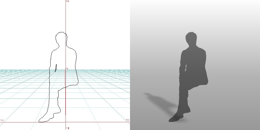 formZ 3D シルエット silhouette 男性 man 座る 足を組む sit