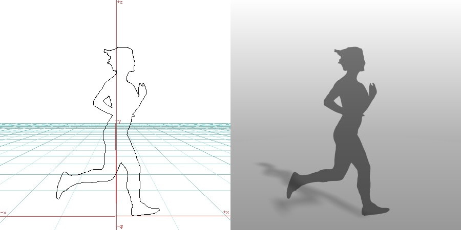 formZ 3D シルエット silhouette 女性 ランニング running ジョギング Jogging ジョガー Jogger