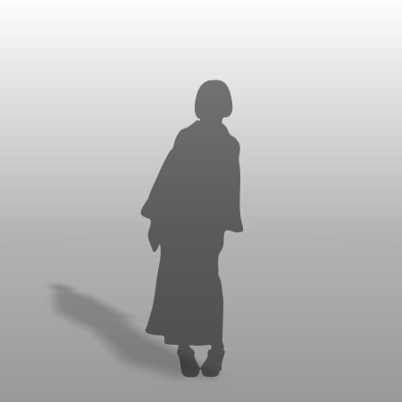 formZ 3D シルエット silhouette 女性 和服 着物