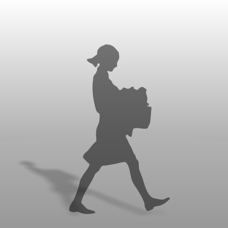 formZ 3D シルエット silhouette 女性 スカート 荷物を運ぶ女性