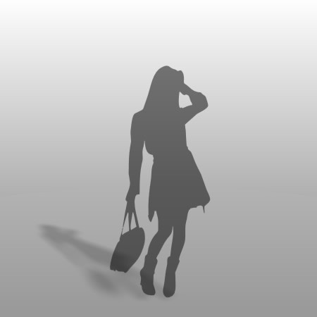 formZ 3D シルエット 女性 鞄を持った女子学生 schoolgirl