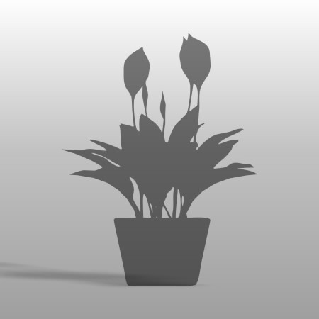 formZ 3D CAD ポリ板 小物 オブジェ object シルエット silhouette 植物 植木鉢 鉢 花