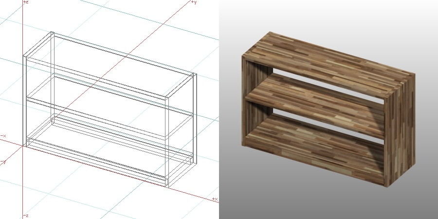 formZ 3D インテリア 家具 棚 ラック interior furniture rack shelf 化粧ばり集成材