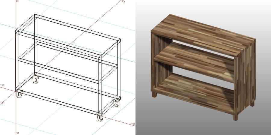 formZ 3D インテリア 家具 棚 ラック interior furniture rack shelf 化粧ばり集成材