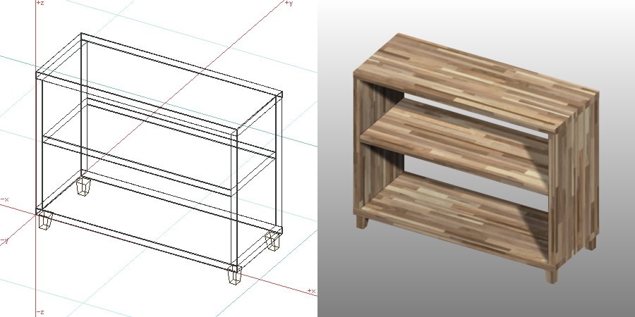 formZ 3D インテリア 家具 棚 ラック interior furniture rack shelf 化粧ばり集成材