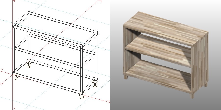 formZ 3D インテリア 家具 棚 ラック interior furniture rack shelf 化粧ばり集成材