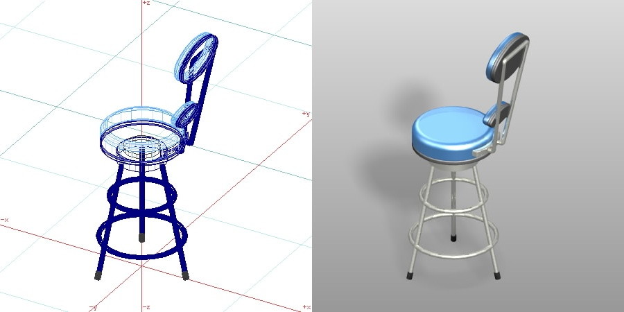 formZ 3D インテリア 家具 椅子 カウンターチェア interior furniture chair