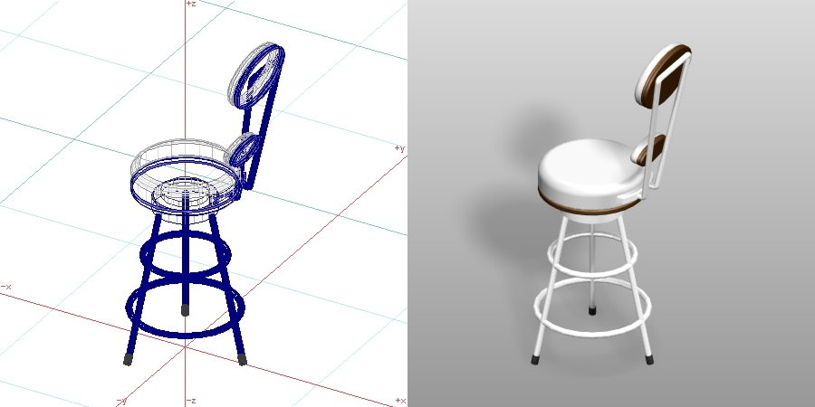 formZ 3D インテリア 家具 椅子 カウンターチェア interior furniture chair