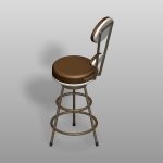 【家具】茶色の カウンターチェア【formZ】 chair_0009
